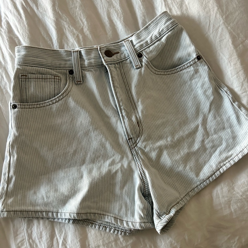 Levi's Light Blue Pin-Striped Jean Shorts